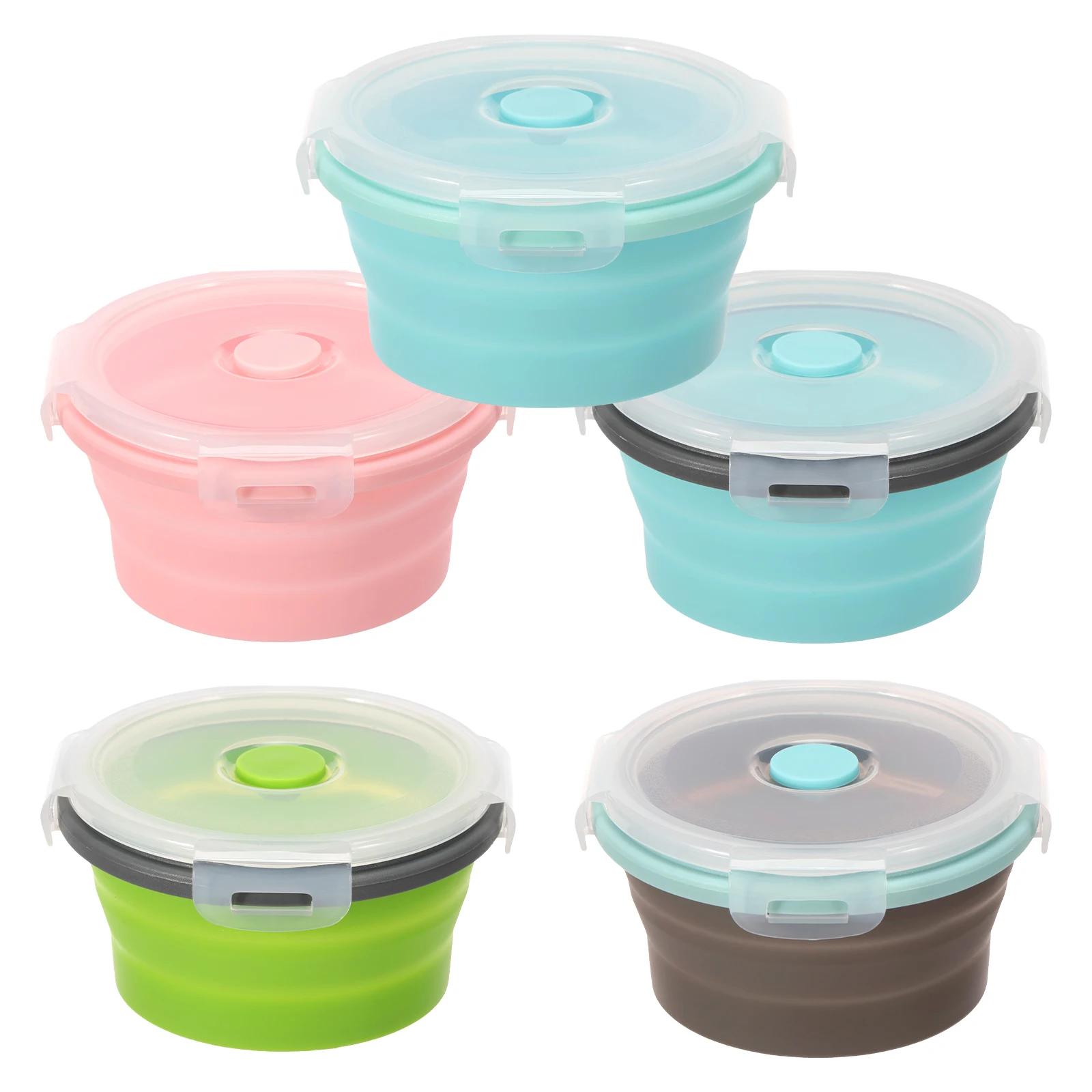 5Pcs Foldable Silicone Lunch Box Heat Resistant Sealing Picnic Bento Food Bowl Fresh-keeping Salad Storage Box With Lid 350ml
5Pcs Foldable Silicone Lunch Box Heat Resistant Sealing Picnic Bento Food Bowl Fresh-keeping Salad Storage Box With Lid 350ml