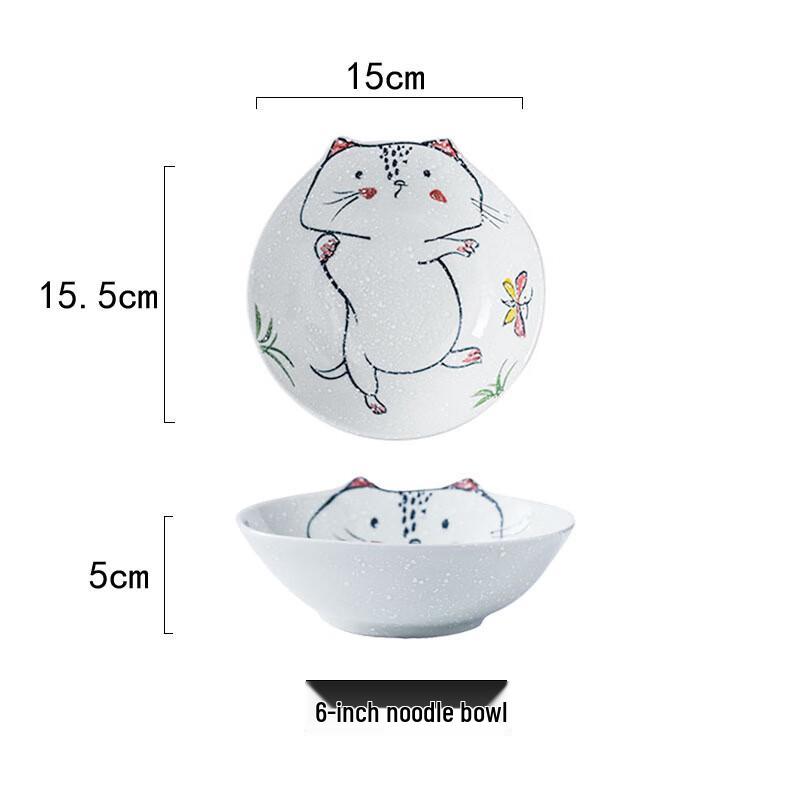ZISIZ Hand-Painted Cat Ceramic Bowl with Snowflake Glaze
ZISIZ Hand-Painted Cat Ceramic Bowl with Snowflake Glaze
