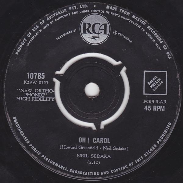 7-дюймовая пластинка NEIL SEDAKA Oh Carol 10785 RCA 1959 Австралия Рок Б/у
7-дюймовая пластинка NEIL SEDAKA Oh Carol 10785 RCA 1959 Австралия Рок Б/у
