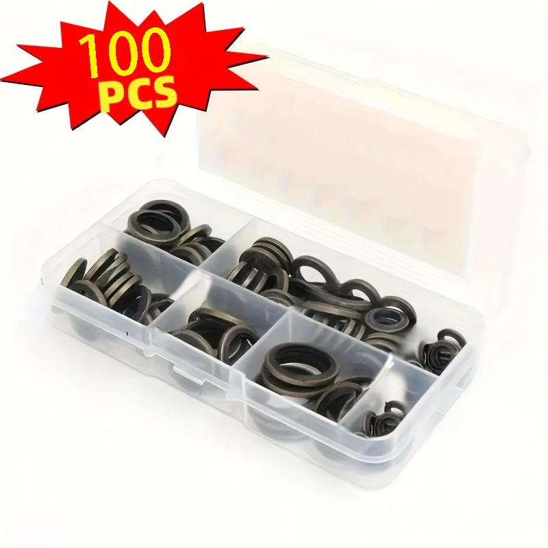 100pcs Bonded Washers, Metal Rubber Oil Drain Plug Gaskets, Fit M6 M8 M10 M12 M14 M16, Combined Sealing Washers
100pcs Bonded Washers, Metal Rubber Oil Drain Plug Gaskets, Fit M6 M8 M10 M12 M14 M16, Combined Sealing Washers
