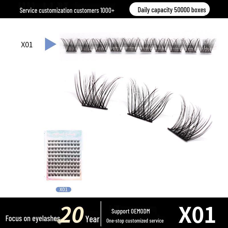 European & American Cluster Eyelashes X01 - Dense Black Stem, Soft, Curled Grafting False Eyelashes
European & American Cluster Eyelashes X01 - Dense Black Stem, Soft, Curled Grafting False Eyelashes