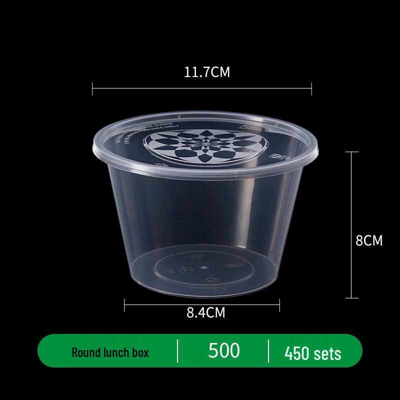 Disposable Round Transparent Plastic Food Containers with Lids, 450 Sets
Disposable Round Transparent Plastic Food Containers with Lids, 450 Sets