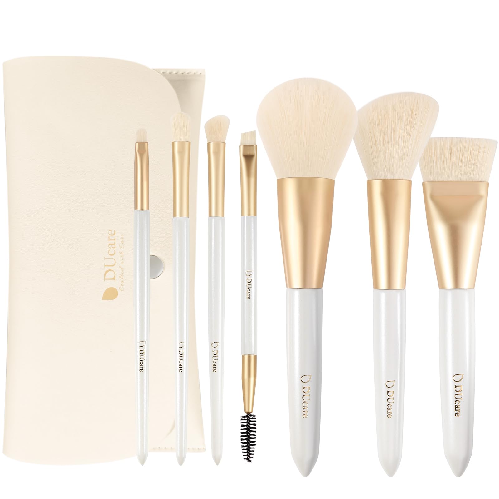 DUcare Makeup Brush Set of 7 Cosmetic Brush Premium Fiber Hair Makeup Brush Fluffy Powder Brush Cheek Brush Eye Shadow Brush Eyebrow Brush Easy to білий
DUcare Makeup Brush Set of 7 Cosmetic Brush Premium Fiber Hair Makeup Brush Fluffy Powder Brush Cheek Brush Eye Shadow Brush Eyebrow Brush Easy to білий