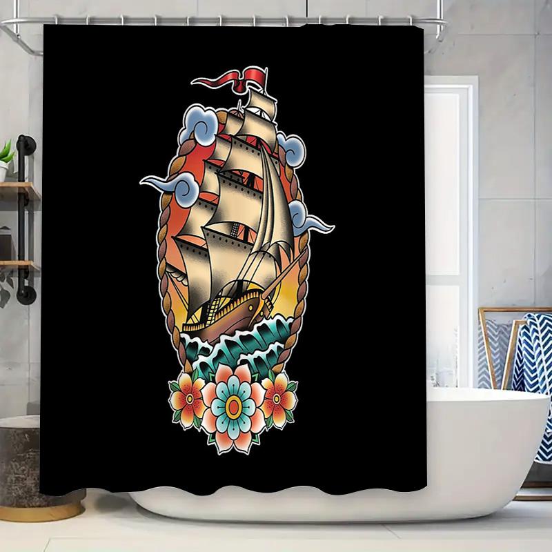 Vintage Ship Shower Curtain Nautical Ocean Theme Bathroom Decor Set Waterproof Sea Liner Coastal Decor Artistic Pattern Home Tex W60H190(CM)-1 Pcs
Vintage Ship Shower Curtain Nautical Ocean Theme Bathroom Decor Set Waterproof Sea Liner Coastal Decor Artistic Pattern Home Tex W60H190(CM)-1 Pcs