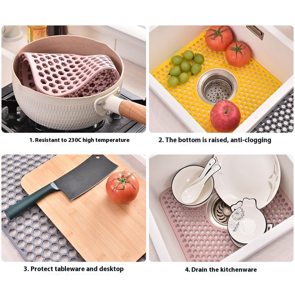 Large Size Silicone Kitchen Hollow Sink Mat Non-Slip Heat Insulation Desk Pad Drain Mat Light Grey
Large Size Silicone Kitchen Hollow Sink Mat Non-Slip Heat Insulation Desk Pad Drain Mat Light Grey