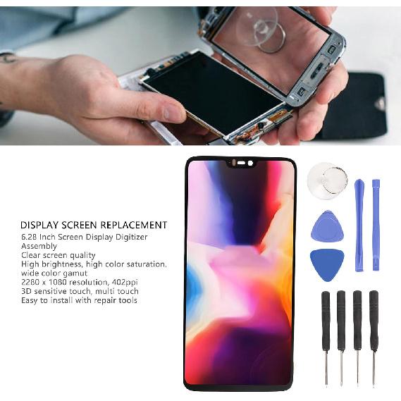 для Oneplus 6 Замена экрана ЖК, OLED-дисплей Дигитайзер в сборе с набором инструментов для ремонта, Запасные части для телефона для Oneplus 6(А6000 А6003), 6.28
для Oneplus 6 Замена экрана ЖК, OLED-дисплей Дигитайзер в сборе с набором инструментов для ремонта, Запасные части для телефона для Oneplus 6(А6000 А6003), 6.28