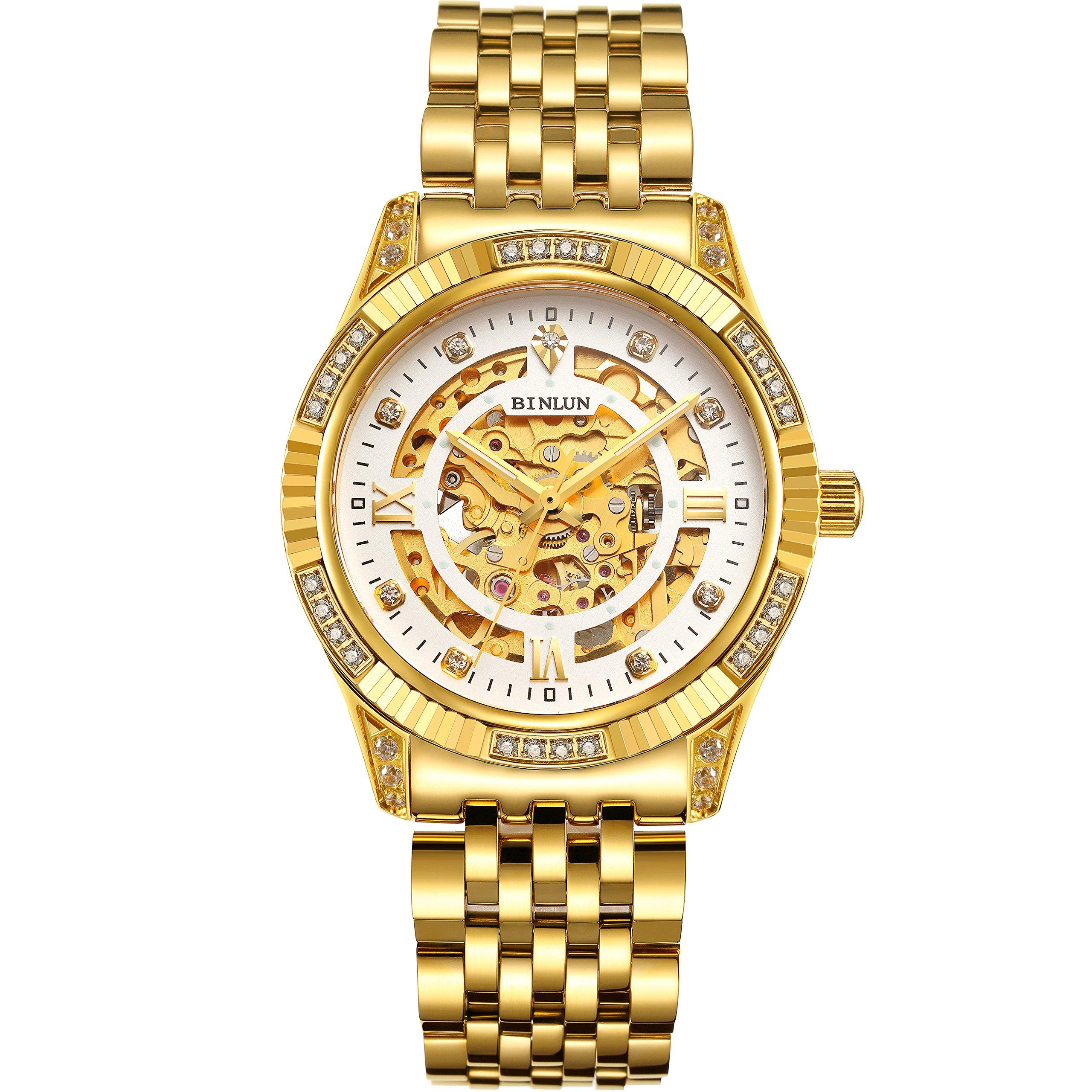 BINLUN Watch Automatic Mechanical Skeleton Gold Watch Automatic Watch 18K Gold Plated Luxury Watch for Men Men s Double-Sided Men s (Full Skeleton)
BINLUN Watch Automatic Mechanical Skeleton Gold Watch Automatic Watch 18K Gold Plated Luxury Watch for Men Men s Double-Sided Men s (Full Skeleton)