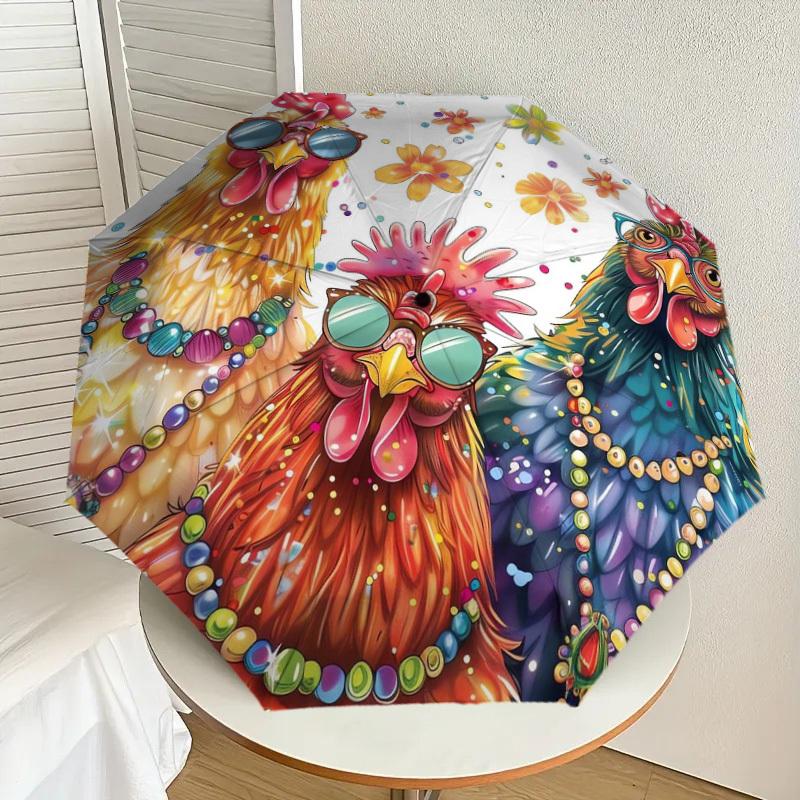 1pc Colorful Chickens with Sunglasses Umbrella with Plastic Handle,Suitable for All Seasons Home Travel Outdoor UmbrellaDD1799
1pc Colorful Chickens with Sunglasses Umbrella with Plastic Handle,Suitable for All Seasons Home Travel Outdoor UmbrellaDD1799