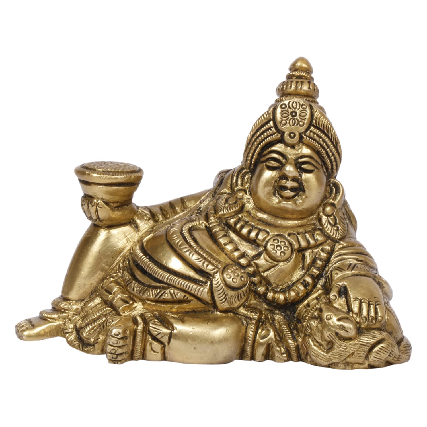 Lord Of Treasure Wealth Maharaj Kuber Resting Murti, Kubera Idol, Brass - 7 Cm
Lord Of Treasure Wealth Maharaj Kuber Resting Murti, Kubera Idol, Brass - 7 Cm