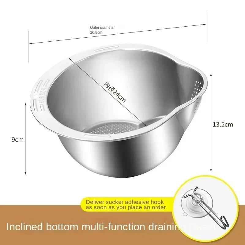 304 Stainless Steel Rice Washer Strainer Bowl Rice Washing Bowl Rice Sieve Colander Fruit And Vegetable Strainer Kitchen Tools L
304 Stainless Steel Rice Washer Strainer Bowl Rice Washing Bowl Rice Sieve Colander Fruit And Vegetable Strainer Kitchen Tools L