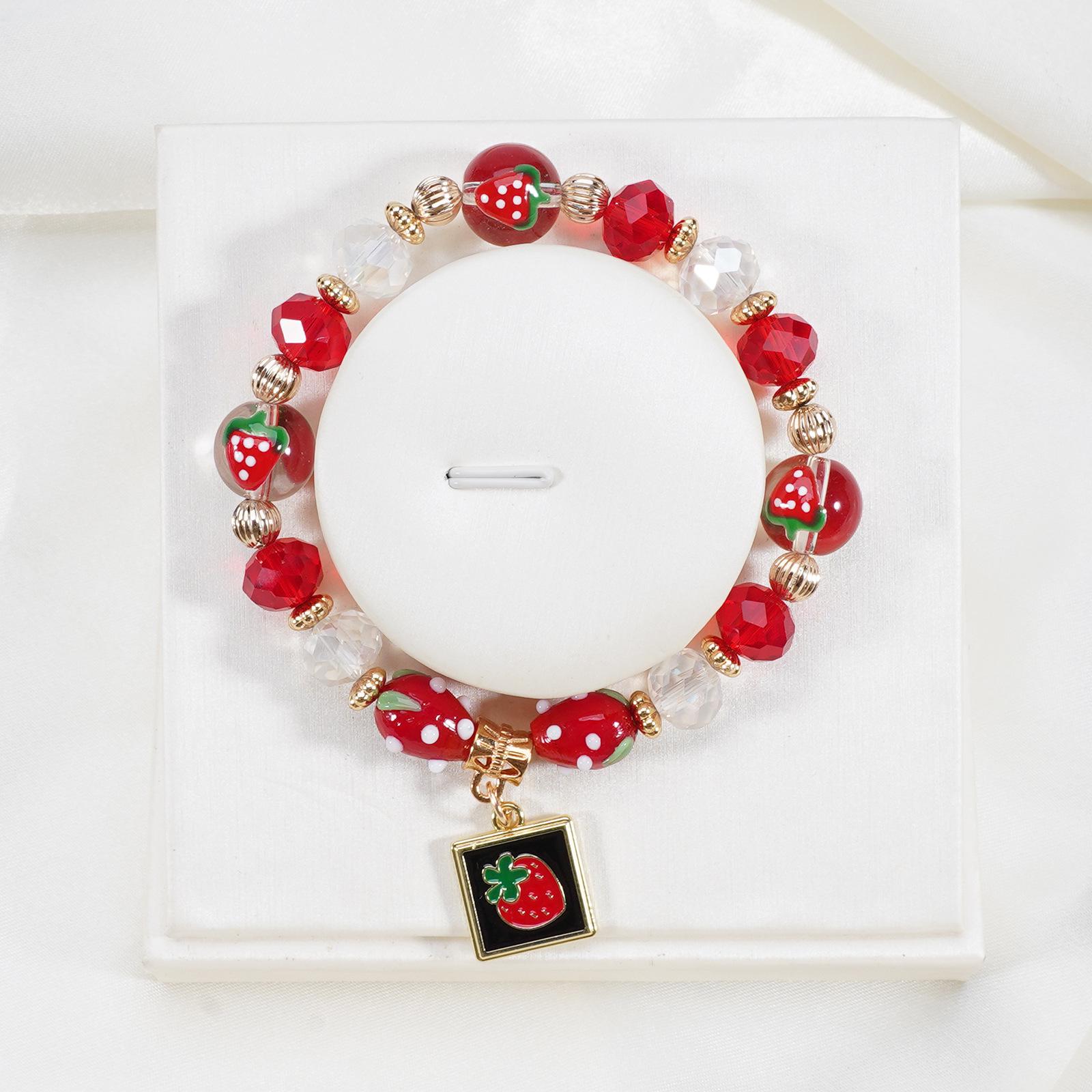 Girls Cute Strawberry Cherry Bracelet: Multi-layer Elastic with Artificial Crystal Beads
Girls Cute Strawberry Cherry Bracelet: Multi-layer Elastic with Artificial Crystal Beads
