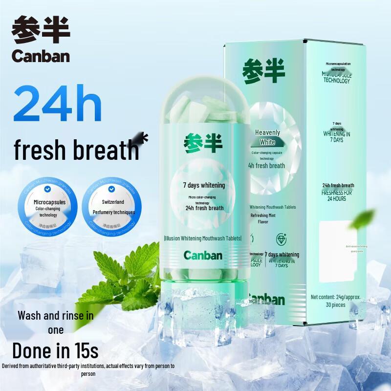 Canban Whitening Mint Mouthwash Tablets
Canban Whitening Mint Mouthwash Tablets