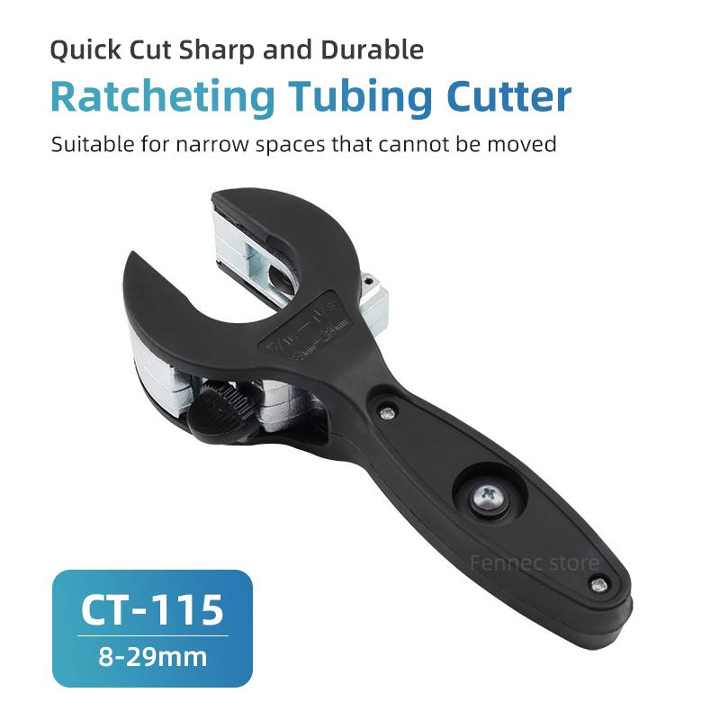 Ratchet Tube Pipe Cutter Knife 8-29mm Stainless Steel Copper Aluminium Ratchet Scissors Hose Cutting Hand Tools Universal CT-115 чорний
Ratchet Tube Pipe Cutter Knife 8-29mm Stainless Steel Copper Aluminium Ratchet Scissors Hose Cutting Hand Tools Universal CT-115 чорний