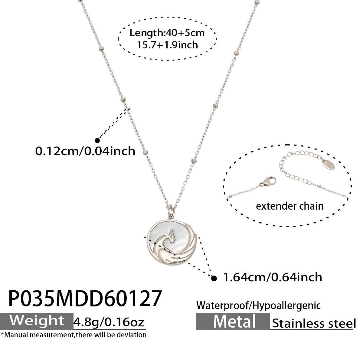 18K Gold Plated Phoenix Pendant Necklace with Mother-of-Pearl Inlay
18K Gold Plated Phoenix Pendant Necklace with Mother-of-Pearl Inlay