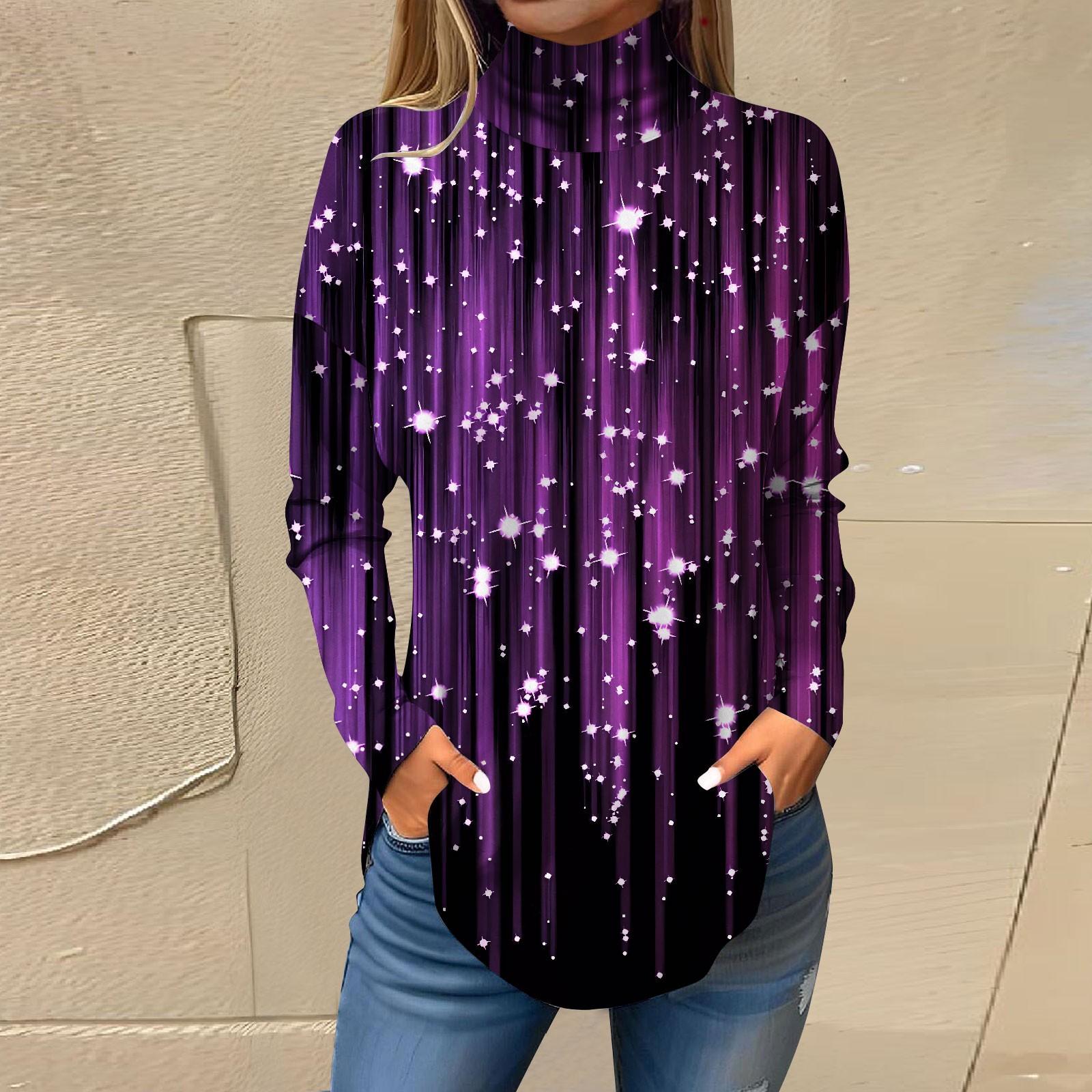 Футболки для женщин, осенние повседневные рубашки с длинными рукавами, толстовка с винтажным принтом, топ с высоким воротом, пуловер XL фиолетовый
Футболки для женщин, осенние повседневные рубашки с длинными рукавами, толстовка с винтажным принтом, топ с высоким воротом, пуловер XL фиолетовый