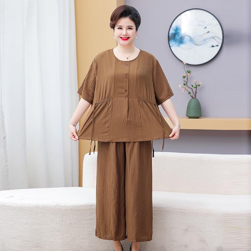 Women s Casual Summer Slimming Suit: Round Neck Top & Wide-Leg Pants 4XL (145-160 jin)
Women s Casual Summer Slimming Suit: Round Neck Top & Wide-Leg Pants 4XL (145-160 jin)