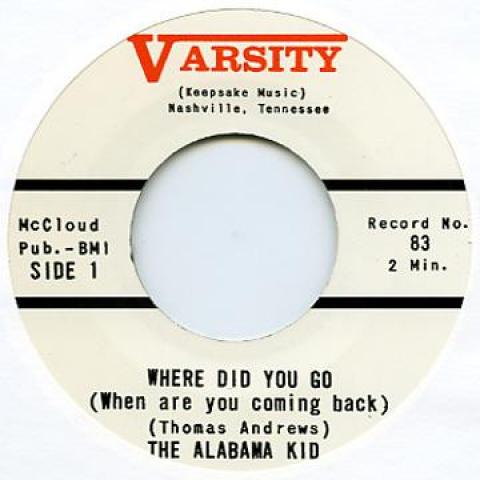 7inch Record ALABAMA KID - Where Did You Go / Rockin Jalopy VARSITY83 Varsity UK Rock
7inch Record ALABAMA KID - Where Did You Go / Rockin Jalopy VARSITY83 Varsity UK Rock