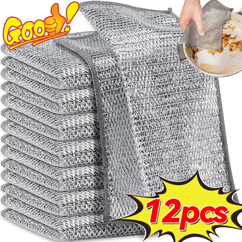 12pcs Thickened Cleaning Cloth, Kitchen Rag, Stainless Steel Cleaning Cloth, Suitable For Cleaning Kitchen Oil Stains
12pcs Thickened Cleaning Cloth, Kitchen Rag, Stainless Steel Cleaning Cloth, Suitable For Cleaning Kitchen Oil Stains
