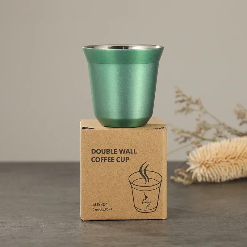 2.7oz Mini Coffee Cups High Quality Stainless Steel Double Wall Heat-insulating Coffee Cups Portable Small Drink Cups 80ml
2.7oz Mini Coffee Cups High Quality Stainless Steel Double Wall Heat-insulating Coffee Cups Portable Small Drink Cups 80ml
