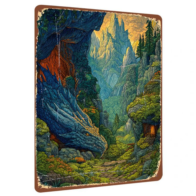 Fantasy Blue Dragon Mountain Landscape Metal Wall Art Decor for Living Room Bedroom Home Decoration 20x30cm(7.8x11.8inch)
Fantasy Blue Dragon Mountain Landscape Metal Wall Art Decor for Living Room Bedroom Home Decoration 20x30cm(7.8x11.8inch)