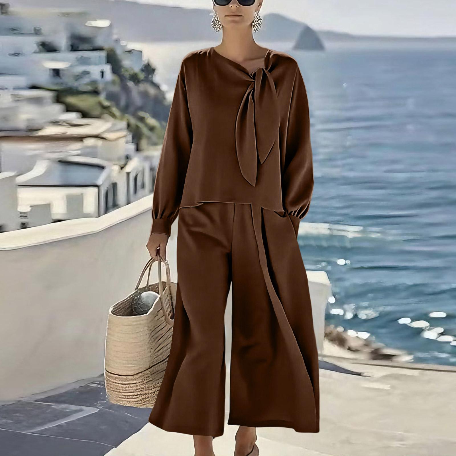 Two Piece Sets For Women Casual Loose Long Sleeve Shirts And High Waisted Drawstring Shorts Tracksuit Outfits L кавовий
Two Piece Sets For Women Casual Loose Long Sleeve Shirts And High Waisted Drawstring Shorts Tracksuit Outfits L кавовий