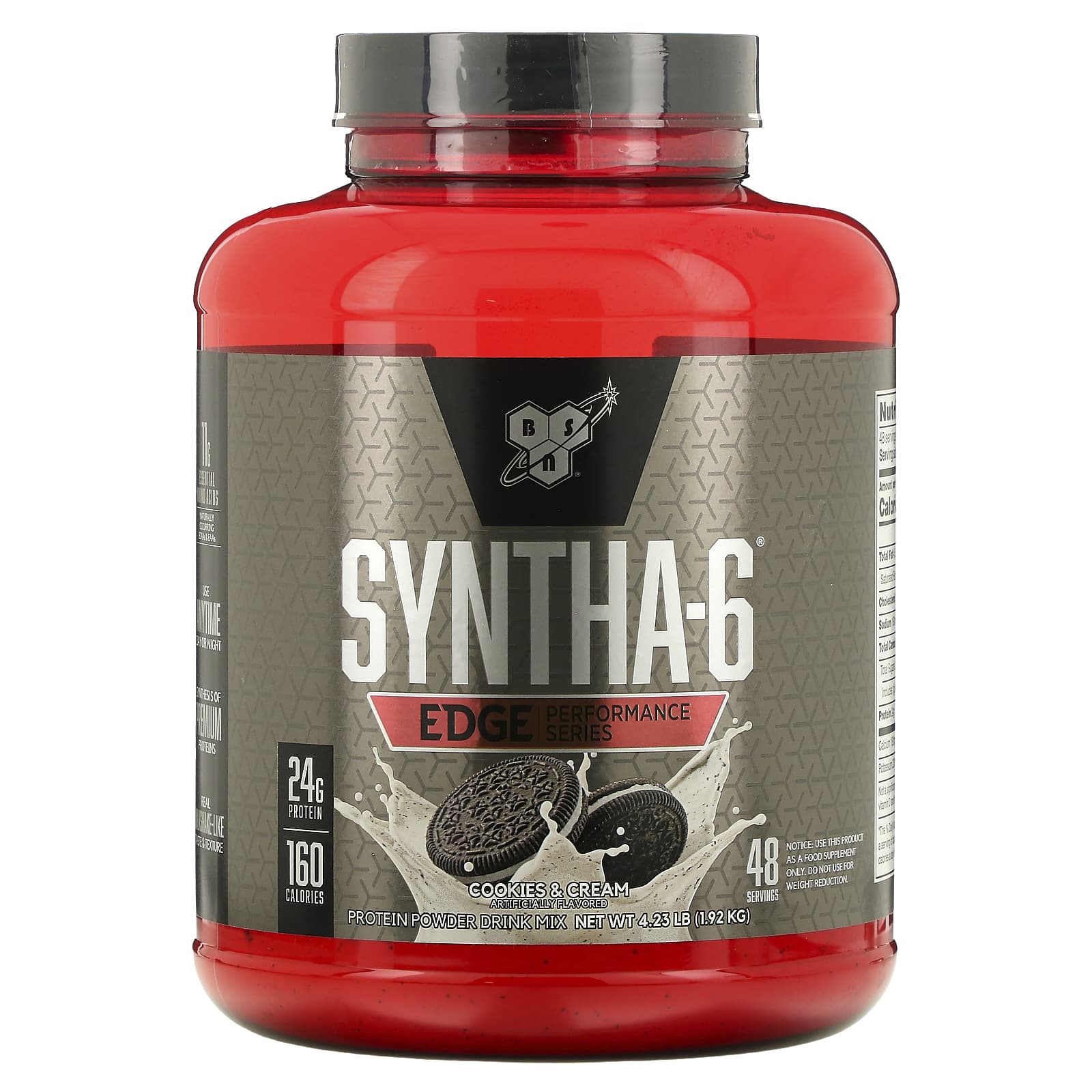 Syntha-6 Edge®, Protein Powder Drink Mix, Cookies & Cream, 1.92Kg (4.23Lb)
Syntha-6 Edge®, Protein Powder Drink Mix, Cookies & Cream, 1.92Kg (4.23Lb)