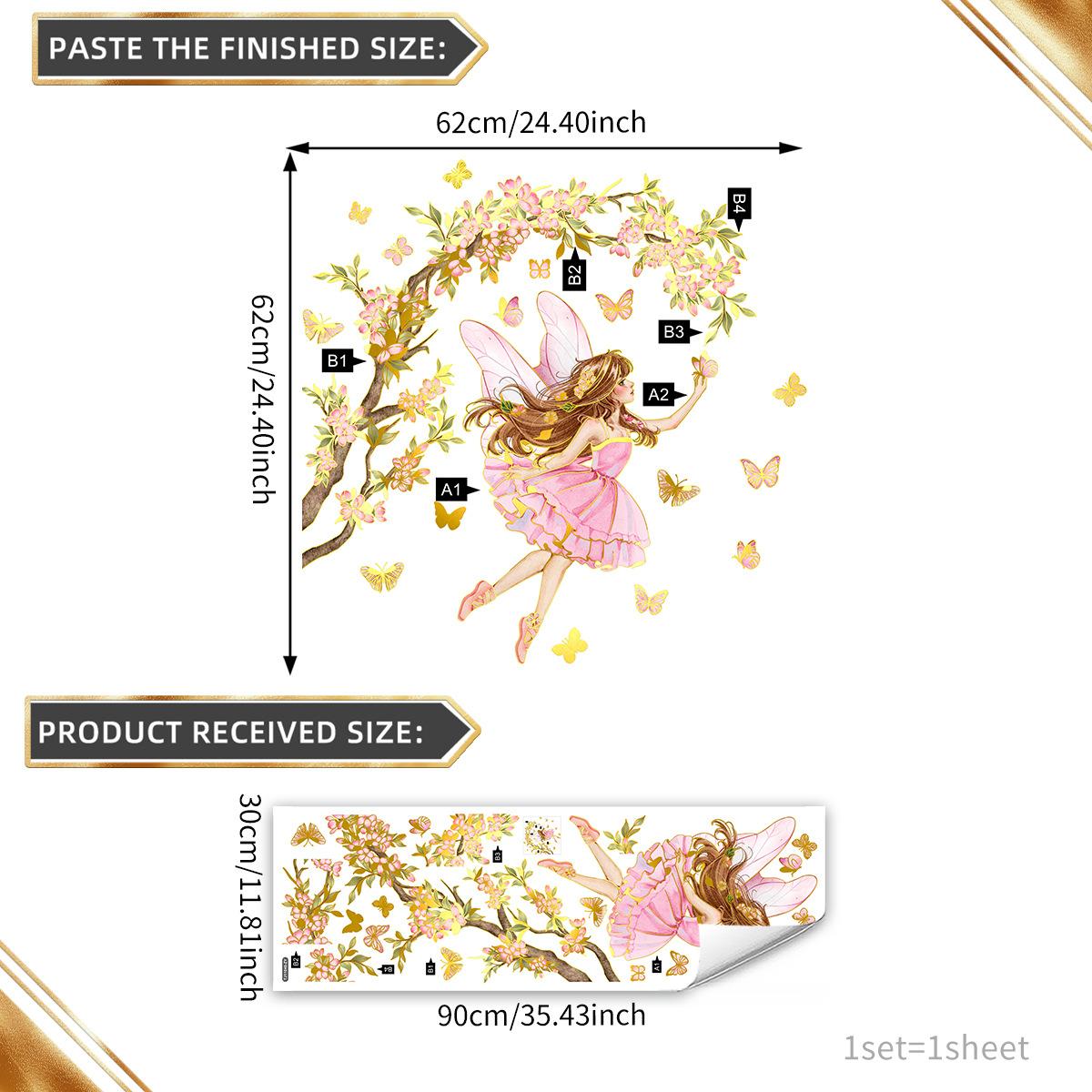 Tj11046 Hand-Painted Flower Fairy Flower Branches Bronzing Wall Sticker Decoration Children S Room Bedroom Background Self-Adhesive
Tj11046 Hand-Painted Flower Fairy Flower Branches Bronzing Wall Sticker Decoration Children S Room Bedroom Background Self-Adhesive