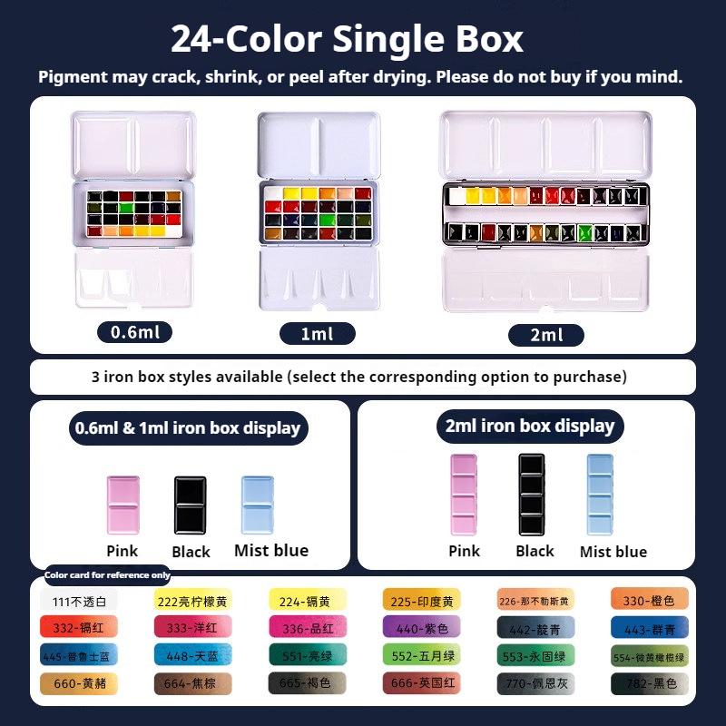 Portable Travel 24/36/48 Color Solid Watercolor Paint Metal Box Palette Schmincke Watercolor Painting Set Art Drawing Supplies (as the picture,0.6ml Fantasy box)
Portable Travel 24/36/48 Color Solid Watercolor Paint Metal Box Palette Schmincke Watercolor Painting Set Art Drawing Supplies (as the picture,0.6ml Fantasy box)
