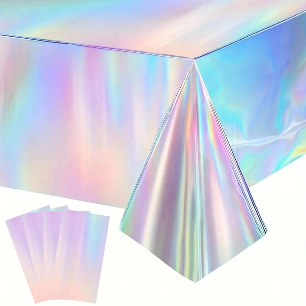 Holographic Tablecloth Decorations Shiny Iridescent Laser Disposable Table Covers for Birthday Wedding Iridescent Disco Party
Holographic Tablecloth Decorations Shiny Iridescent Laser Disposable Table Covers for Birthday Wedding Iridescent Disco Party