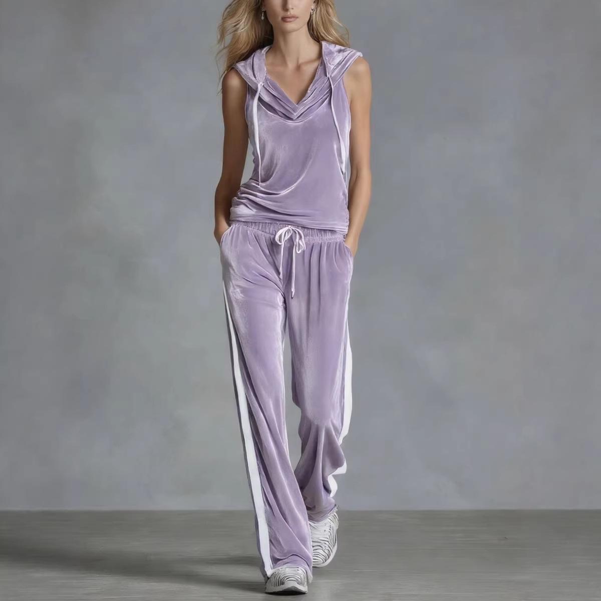 2026 Cross-Border Fashion: Sleeveless Hooded Velvet Tracksuit with Long Pants M
2026 Cross-Border Fashion: Sleeveless Hooded Velvet Tracksuit with Long Pants M