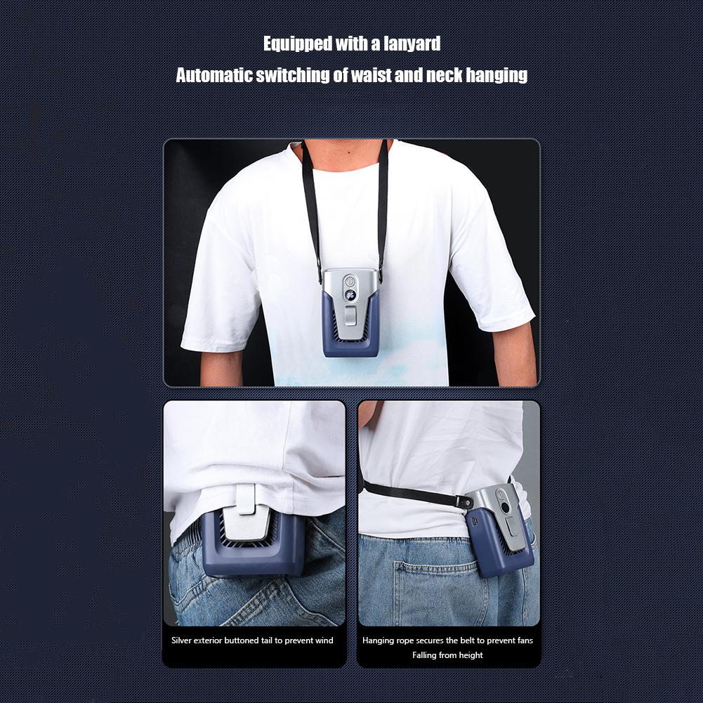 USB Waist Neck Fan Clip-on 3.7V/1.2A Air Cooling Fan Bladeless 12000mAh Power Bank 3-gear Wind Mute for Outdoor Work серый 
USB Waist Neck Fan Clip-on 3.7V/1.2A Air Cooling Fan Bladeless 12000mAh Power Bank 3-gear Wind Mute for Outdoor Work серый