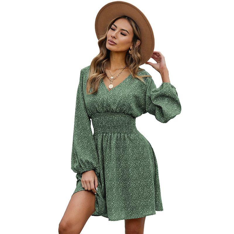 2025 Spring New Polka Dot Print Puff sleeve Dress Women European and American Fashion Waist Hugging Slimming Knee-Length Short dress Women Green Size XL fit (70.00 kg-75.00 kg
2025 Spring New Polka Dot Print Puff sleeve Dress Women European and American Fashion Waist Hugging Slimming Knee-Length Short dress Women Green Size XL fit (70.00 kg-75.00 kg