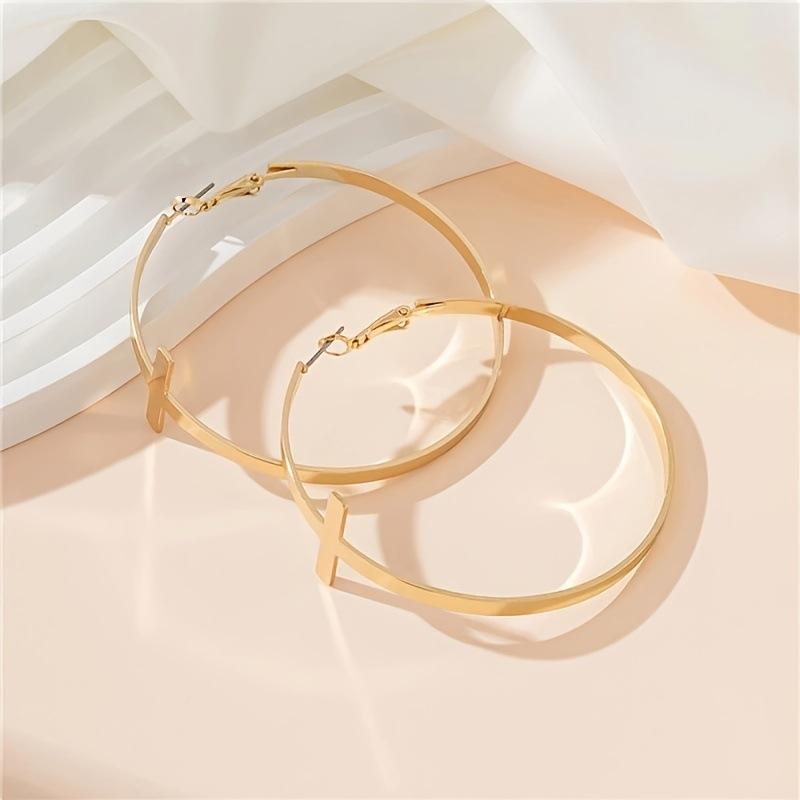 Jewelry Plain Ring Earrings Jewelry Cross Large Circle Earrings Women s Fashion Glossy Large Earrings
Jewelry Plain Ring Earrings Jewelry Cross Large Circle Earrings Women s Fashion Glossy Large Earrings