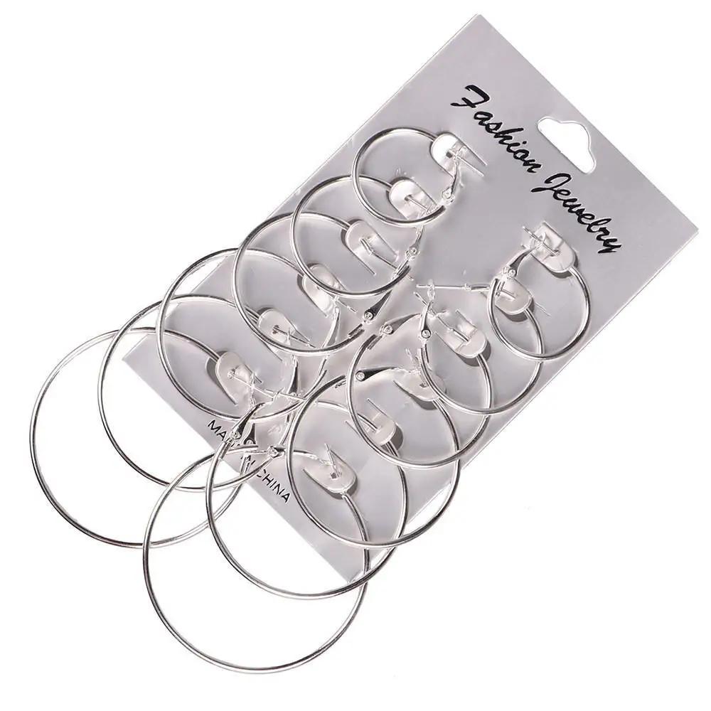 Designer Silver Plated Hoop Earrings For Women Set Fashion Minimalist Exaggerated Personality European American Set 6 12 Pairs
Designer Silver Plated Hoop Earrings For Women Set Fashion Minimalist Exaggerated Personality European American Set 6 12 Pairs