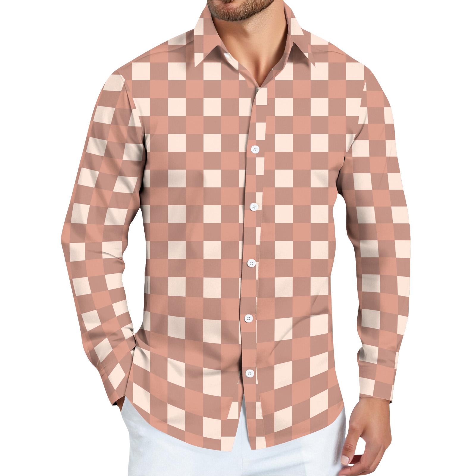 Men s striped print long sleeve button-up shirt L помаранчевий
Men s striped print long sleeve button-up shirt L помаранчевий