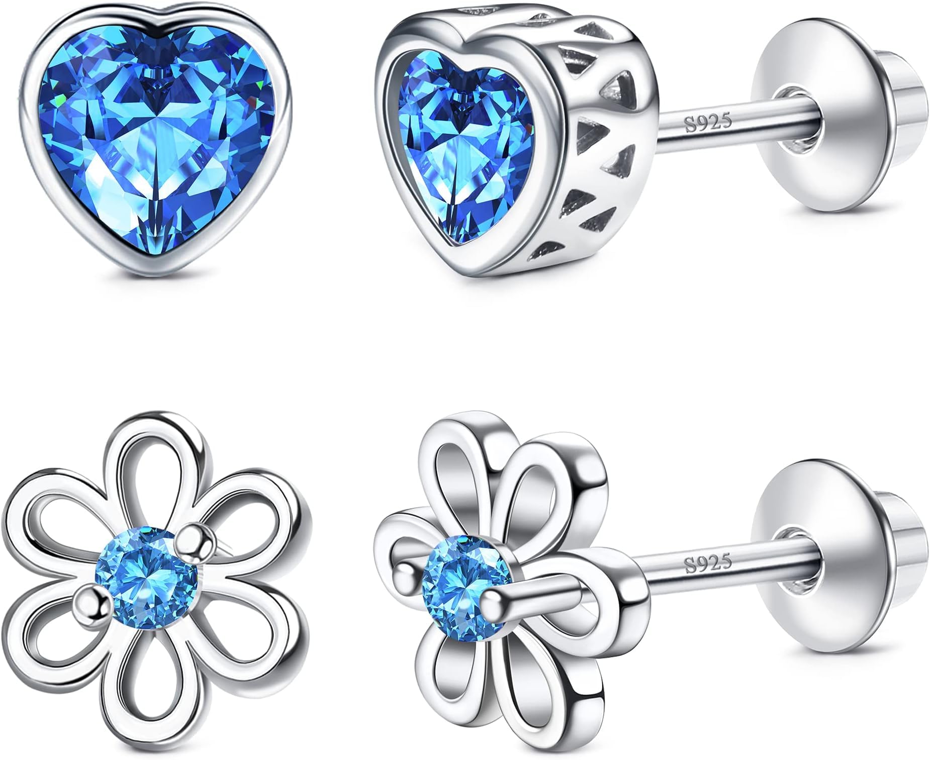 2 Pairs of Silver 925 Screw Back Earring Stud Tragus Cartilage Piercing Center Flower CZ Screw for Women Jewelry
2 Pairs of Silver 925 Screw Back Earring Stud Tragus Cartilage Piercing Center Flower CZ Screw for Women Jewelry