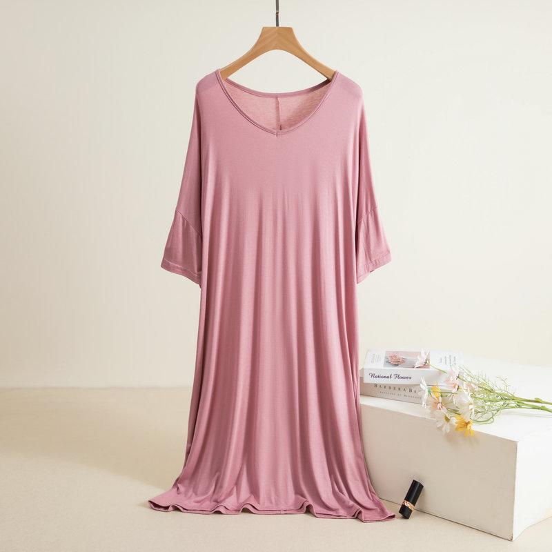 Жіноча вільна модальна нічна сорочка з рюшами - Літня, повсякденна домашня піжама середньої довжини, великий розмір One Size
Жіноча вільна модальна нічна сорочка з рюшами - Літня, повсякденна домашня піжама середньої довжини, великий розмір One Size