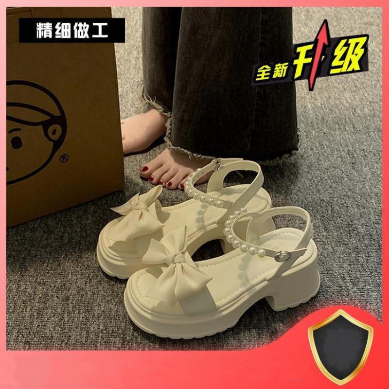 Women s shoes Fat feet, platform pearl bow open-toed sandals Fairy style muffin Roman shoes 35
Women s shoes Fat feet, platform pearl bow open-toed sandals Fairy style muffin Roman shoes 35