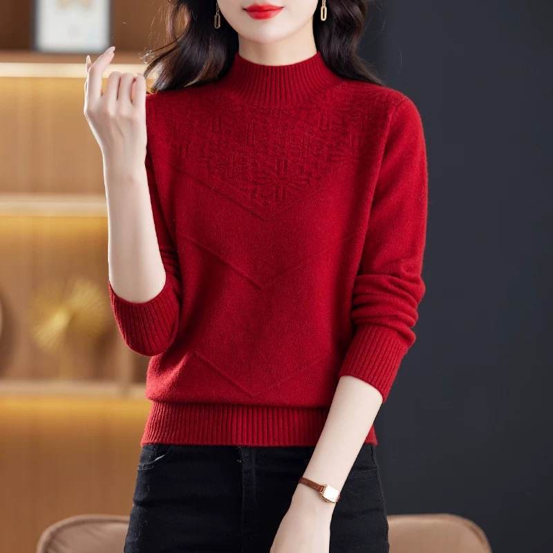 Женский осенне-зимний вязаный свитер Зимний однотонный вязаный свитер Свитер с полувысоким воротом Свободный M бордовый
Женский осенне-зимний вязаный свитер Зимний однотонный вязаный свитер Свитер с полувысоким воротом Свободный M бордовый