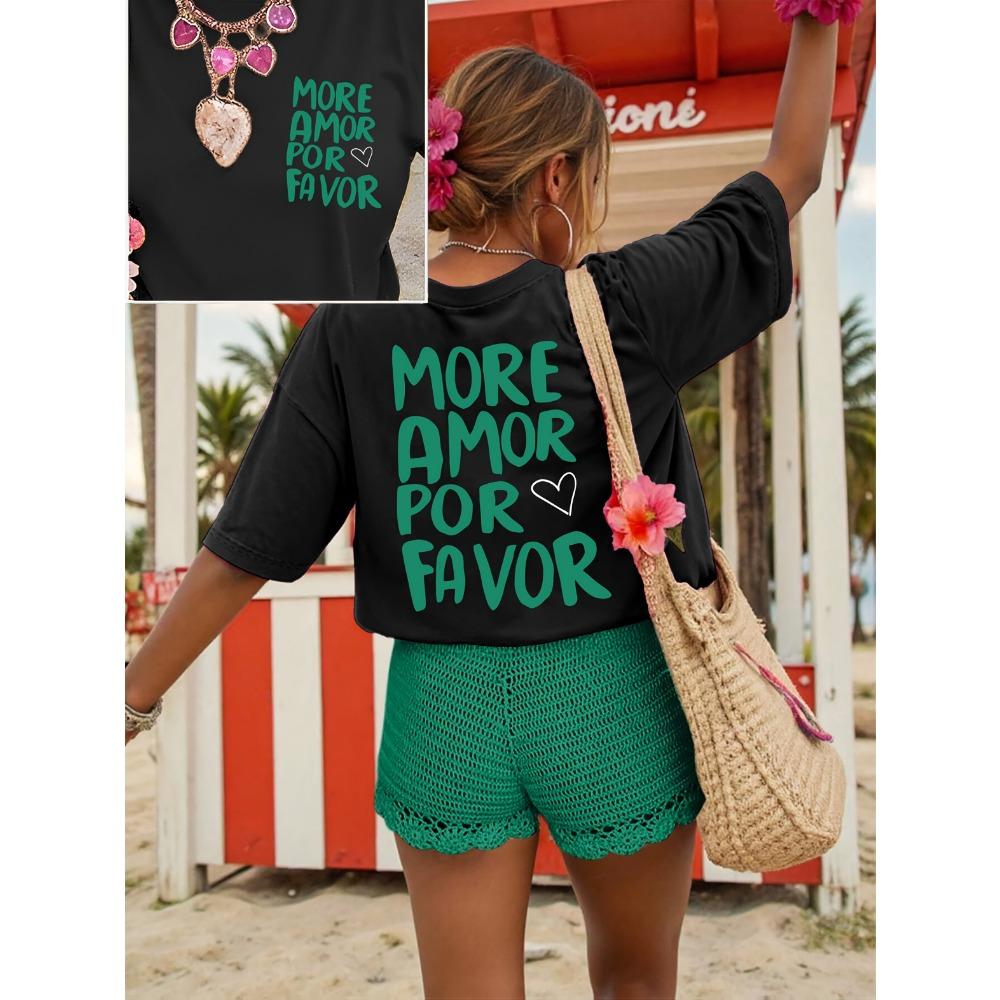 Women Cotton Short Sleeves T-shirts More Amor Por Favor Women s Tee Retro Spanish Love Graphic Top 3XL
Women Cotton Short Sleeves T-shirts More Amor Por Favor Women s Tee Retro Spanish Love Graphic Top 3XL