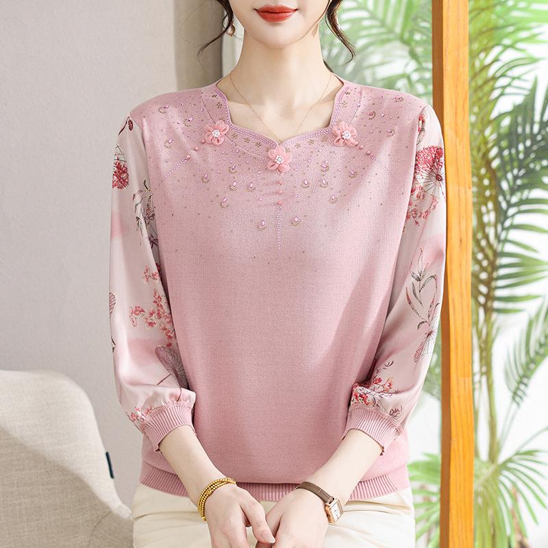 Elegant Knit Top with Gauze Sleeves for Women 40-60 3XL (recommended 125-140 jin)
Elegant Knit Top with Gauze Sleeves for Women 40-60 3XL (recommended 125-140 jin)