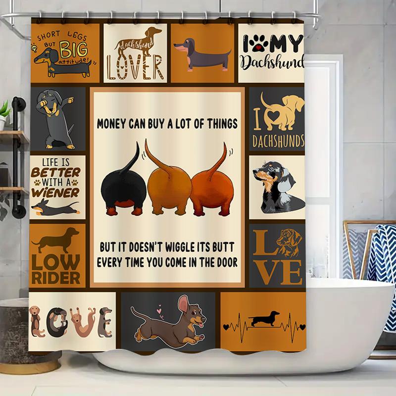 Decorate Your Bathroom With Cute Dachshund Shower Curtain Love My Dog Low Rider Design Set Includes Shower Curtain Rod Pocket + W60H190(CM)-1 Pcs
Decorate Your Bathroom With Cute Dachshund Shower Curtain Love My Dog Low Rider Design Set Includes Shower Curtain Rod Pocket + W60H190(CM)-1 Pcs