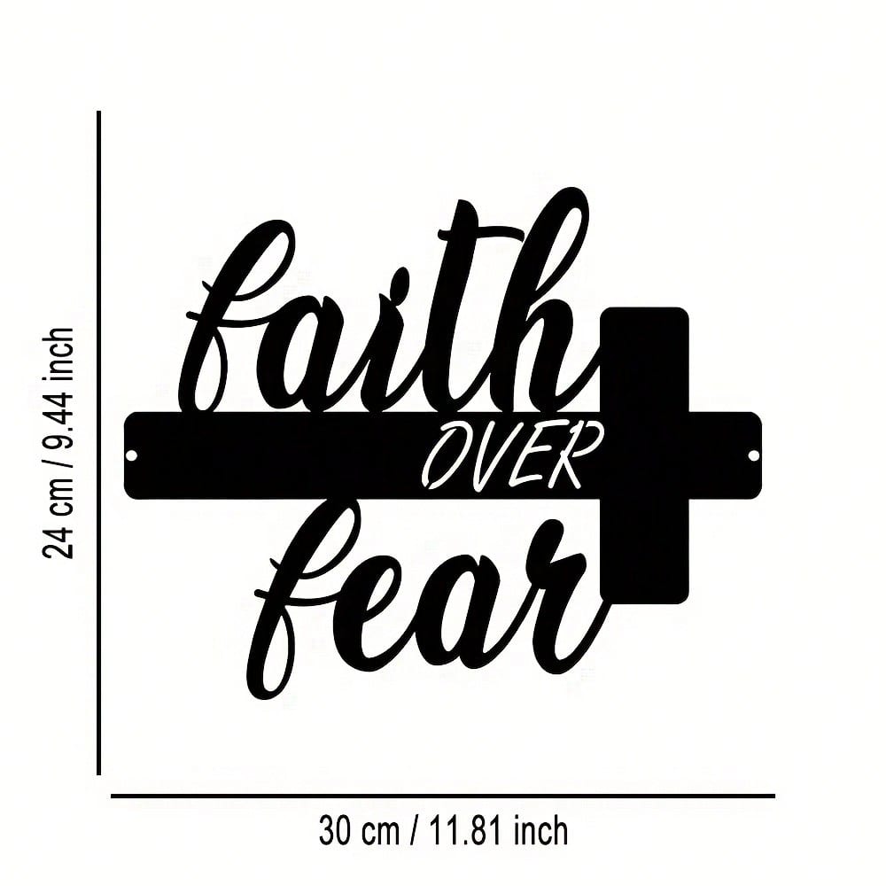Vintage Faith Over Fear Cross Metal Sign Iron Wall Decor Inspirational Plaque Home Office Gift
Vintage Faith Over Fear Cross Metal Sign Iron Wall Decor Inspirational Plaque Home Office Gift