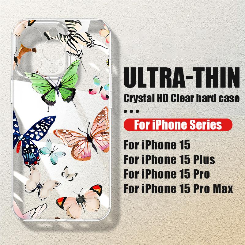 Прозрачный противоударный чехол для iPhone 15 14 13 Pro Max 12 Pro 11 с цветочным принтом бабочек, тонкий глянцевый жесткий чехол из ПК iPhone 15
Прозрачный противоударный чехол для iPhone 15 14 13 Pro Max 12 Pro 11 с цветочным принтом бабочек, тонкий глянцевый жесткий чехол из ПК iPhone 15