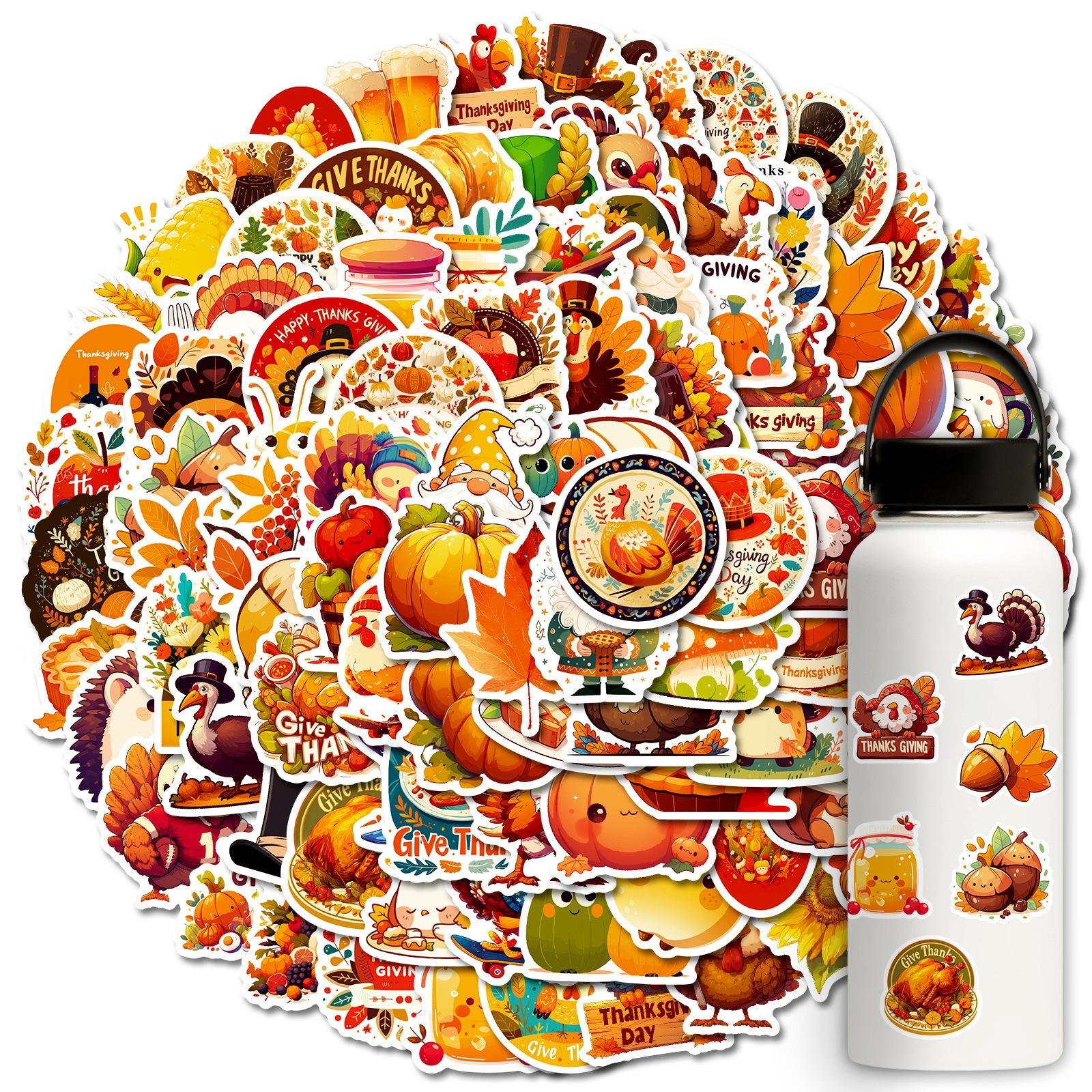 100 Thanksgiving Theme PP Waterproof Stickers DIY Mobile Case Water Cup Hand Account Refrigerator
100 Thanksgiving Theme PP Waterproof Stickers DIY Mobile Case Water Cup Hand Account Refrigerator