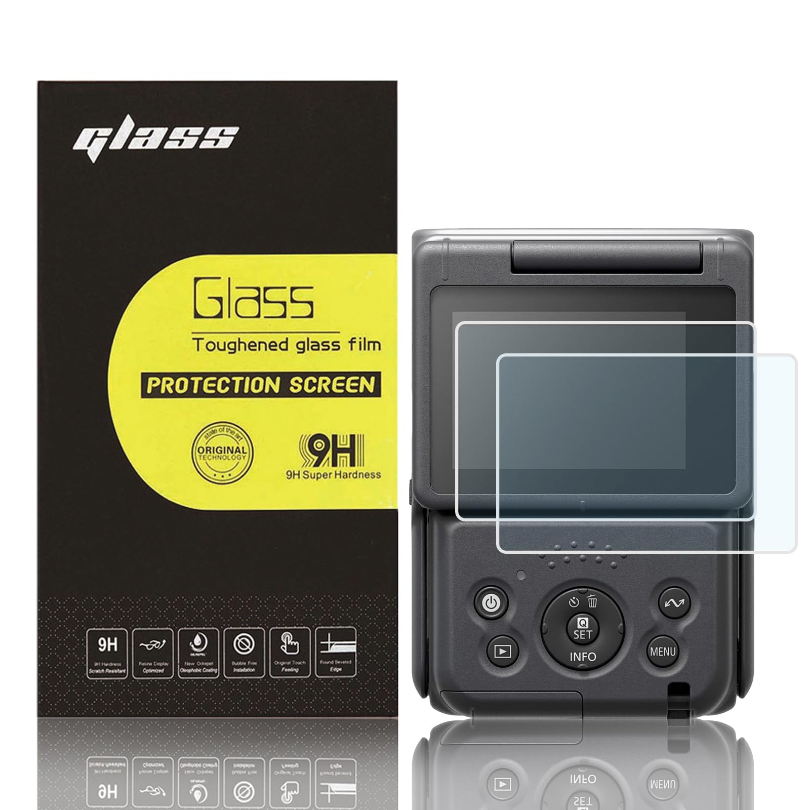 Set of 2 Glass Screen Protectors for the Canon PowerShot 9H and and Fingerprint Repellent Ultra-Thin V10, 95%+ Transmittance, Hardness, Water, Oil,
Set of 2 Glass Screen Protectors for the Canon PowerShot 9H and and Fingerprint Repellent Ultra-Thin V10, 95%+ Transmittance, Hardness, Water, Oil,