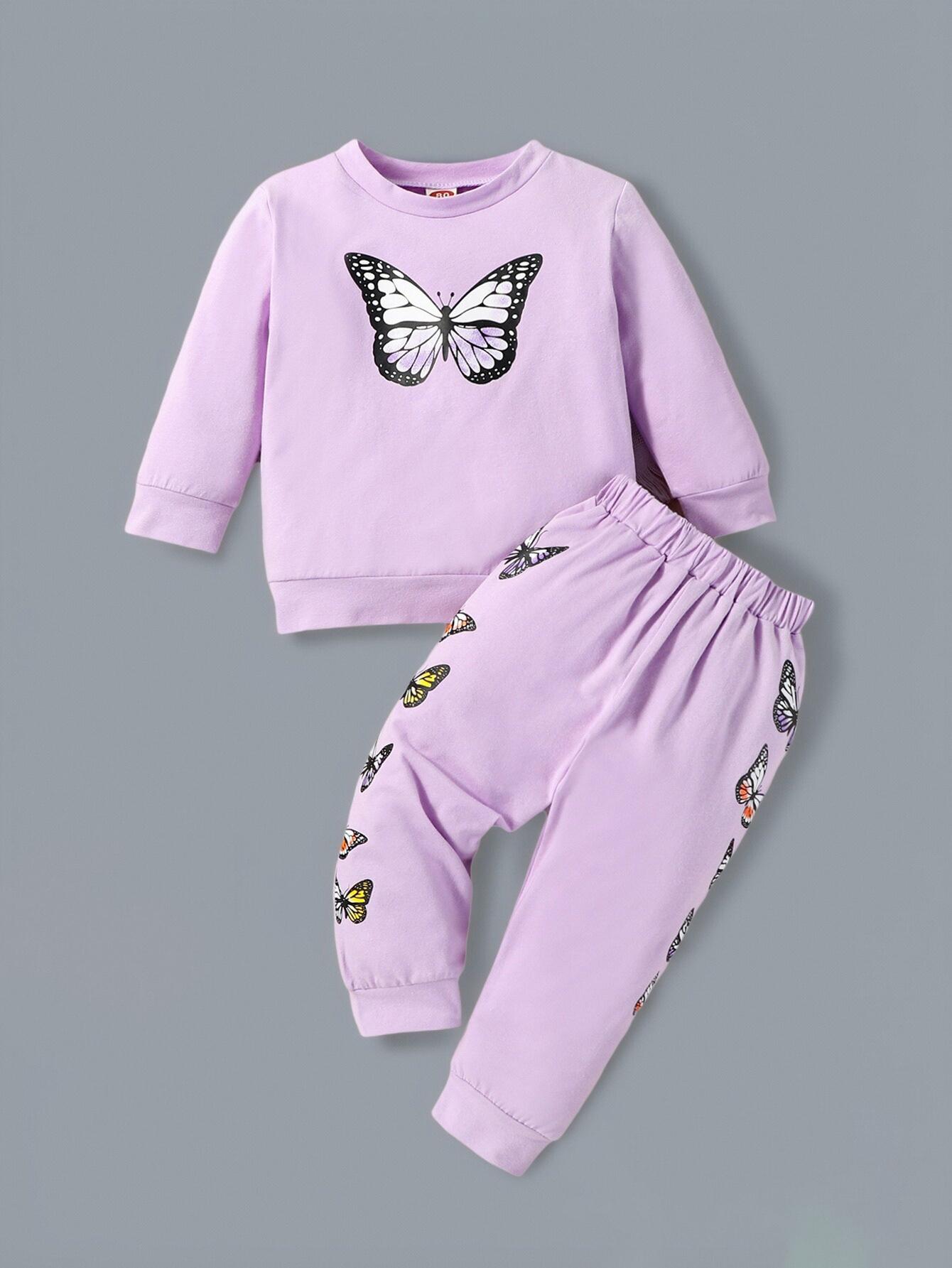 Girls baby butterfly print purple fashion set suitable for children under two years old 92 фіолетовий
Girls baby butterfly print purple fashion set suitable for children under two years old 92 фіолетовий