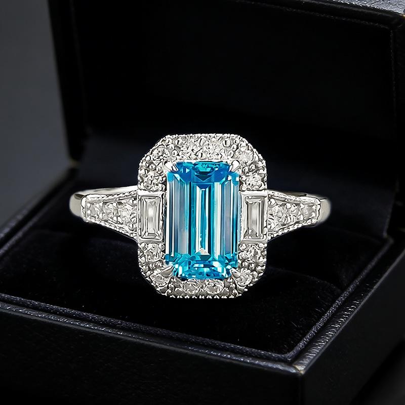 Luoxi Temple Jewelry S925 Silver Bezel-set 5x8mm Rectangular Aquamarine and Diamond Versatile Ring for Women Size 7
Luoxi Temple Jewelry S925 Silver Bezel-set 5x8mm Rectangular Aquamarine and Diamond Versatile Ring for Women Size 7