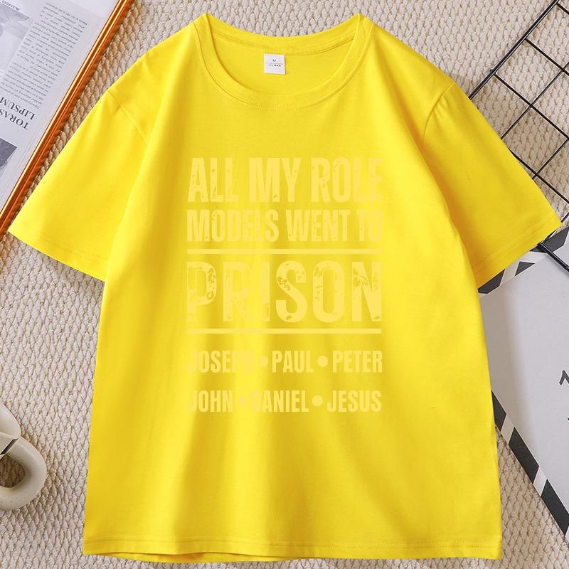 All of My Role Models Went To Prison TShirt Unisex Women Casual Cotton Short Sleeve Loose Tshirt Streetwear Round Neck Tops 4XL
All of My Role Models Went To Prison TShirt Unisex Women Casual Cotton Short Sleeve Loose Tshirt Streetwear Round Neck Tops 4XL