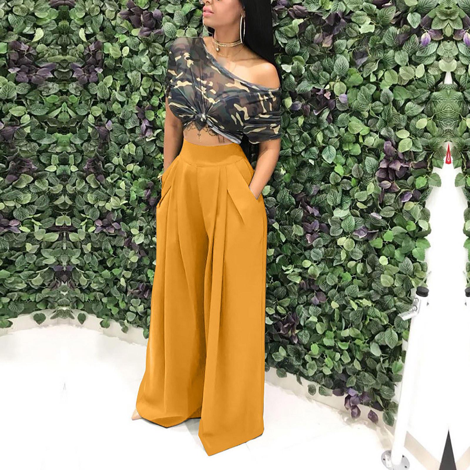 Women Fashion Plus Size Soild High Waist Flared Wide Leg Pocket Casual Pants L жёлтый
Women Fashion Plus Size Soild High Waist Flared Wide Leg Pocket Casual Pants L жёлтый